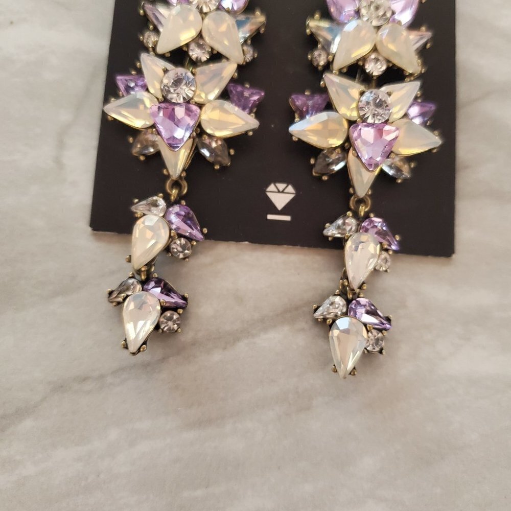 ✨ NEW Baublebar Iridescent Rhinestones Crystals Pave Drop Dangle Statement ✨ - Picture 4 of 5